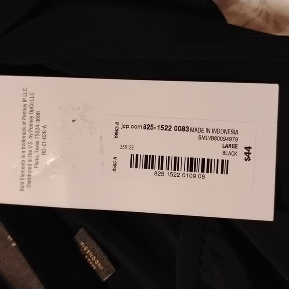 BOLD Elements Woman's Black V-neck Long Sleeve Blouse, Size:  L, NWT - Picture 6 of 10